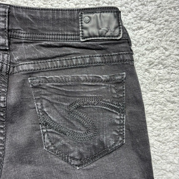 Silver Jeans Womens 28 Suki Mid Rise Skinny Black Denim Streetwear Party Night - Picture 5 of 6